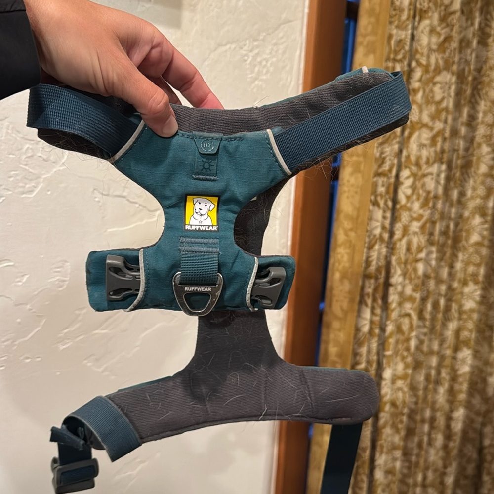 Ruffwear blue dog harness